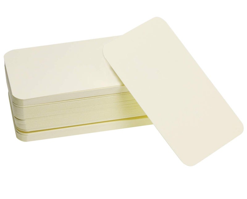 Penta Angel 100 Pcs Mini Paper Blank Gift Notes Cards DIY Craft Small Word Business Message Cards (Beige) - Image 1
